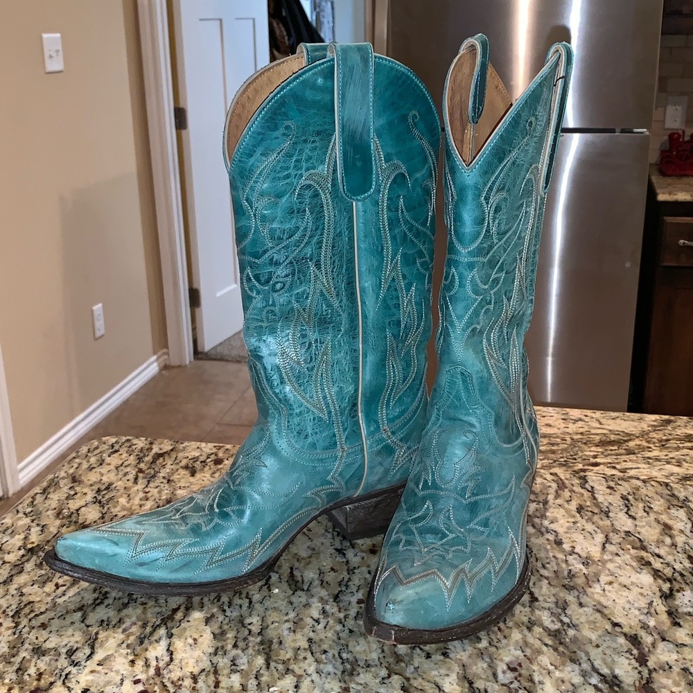 Teal Old Gringo Boots sz7
